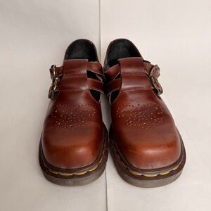 Vintage Dr. Martens Mary Jane Shoes – Made in England – Brown Leather – Size 5